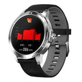 Waterproof sports smart bracelet with circular screen showing call notifications on silicone wristband