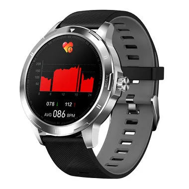 Waterproof sports smart bracelet with circular screen showing call notifications on silicone wristband