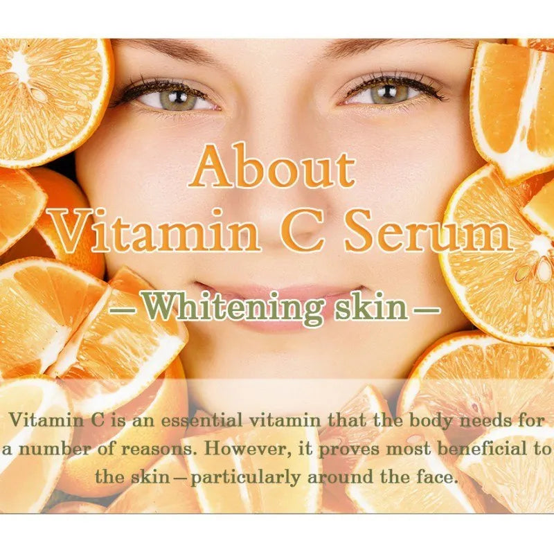 Vitamin C hyaluronic acid facial serum bottle for skin brightening and moisturising