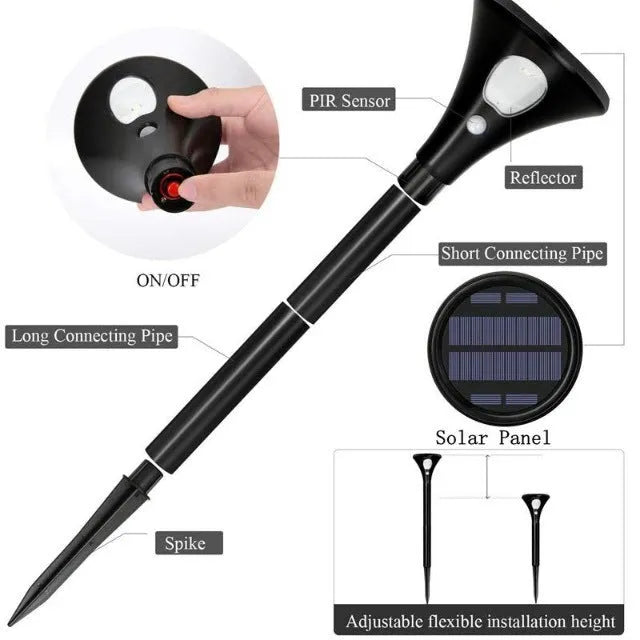 Solar induction ground plug lawn light with IP65 waterproof rating for outdoor garden pathways