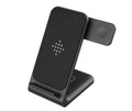 Fast wireless charging three-in-one bracket for iPhone and Samsung devices on desk