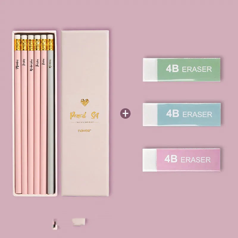 Mixed colour HB pencil pack with 10 pieces in display box including rubbing rod for quality testing