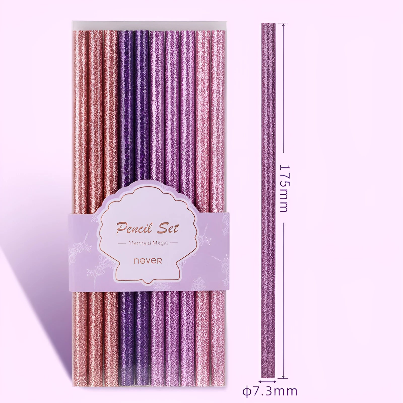 Mixed colour HB pencil pack with 10 pieces in display box including rubbing rod for quality testing