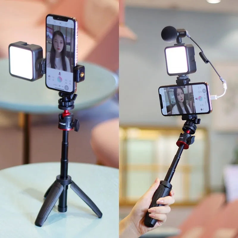 Combo 8 mobile phone vlog selfie stick set with fill light bracket and phone stand
