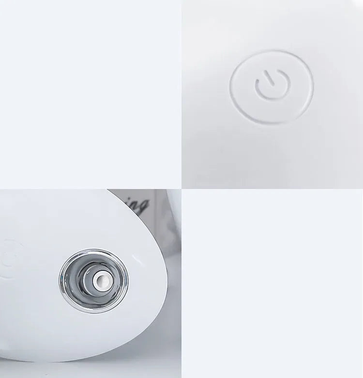 White rounded USB aromatherapy humidifier with water tank and mist output