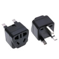 Square three-pin universal power adapter for UK sockets in white or black colour