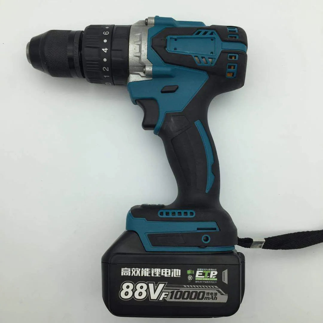 21V cordless multifunctional impact drill electric screwdriver with rechargeable lithium battery and 13mm chuck