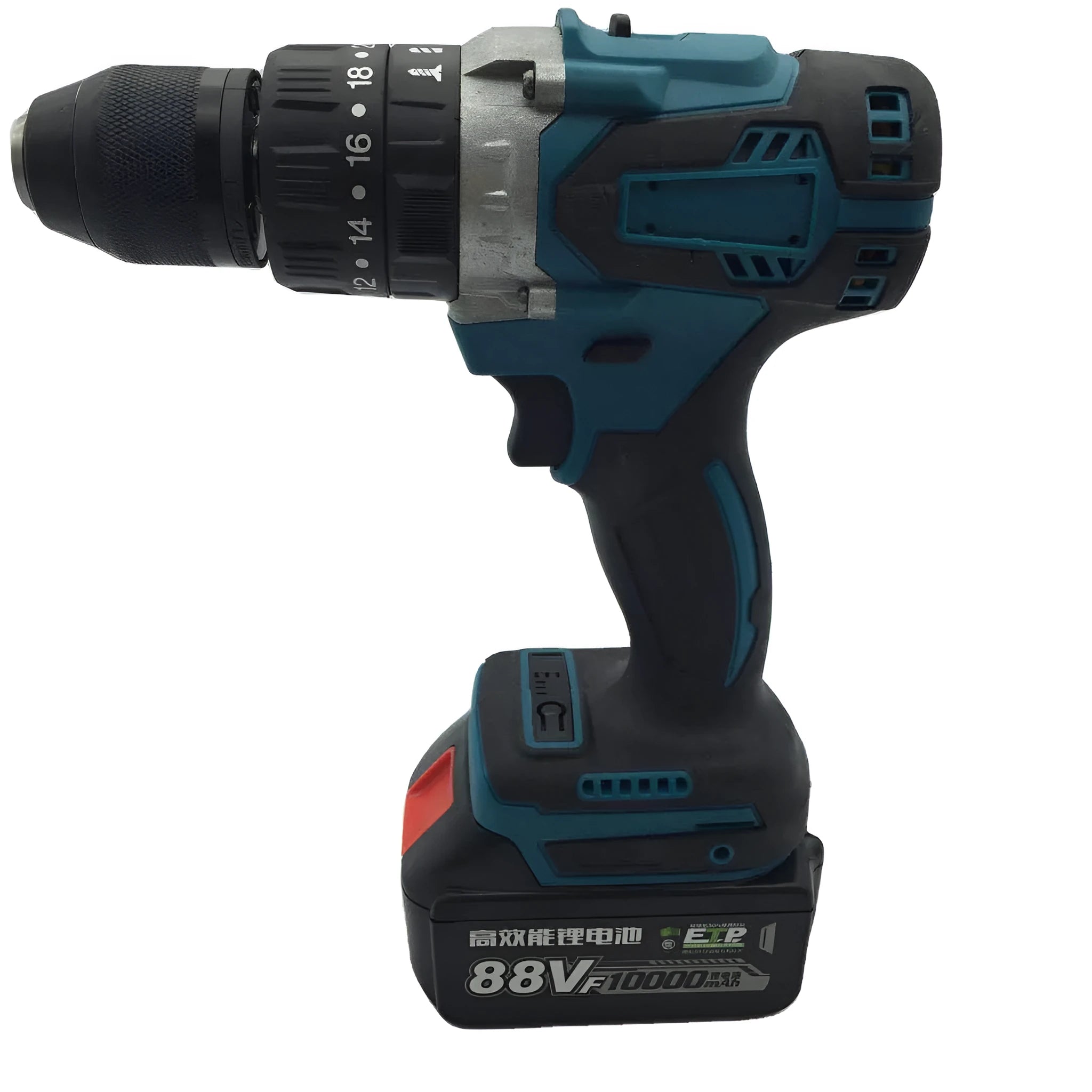 21V cordless multifunctional impact drill electric screwdriver with rechargeable lithium battery and 13mm chuck
