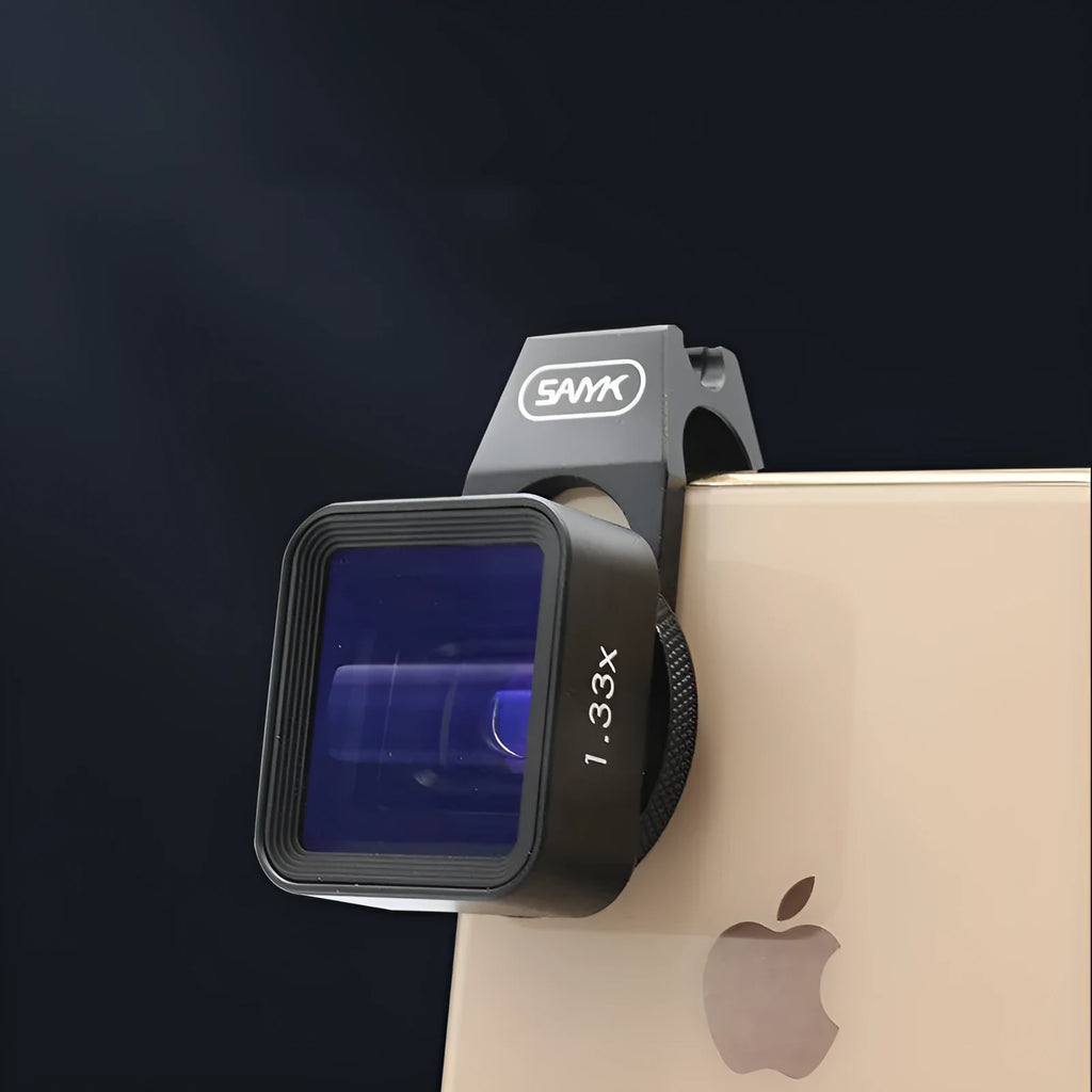SANYK black mobile phone anamorphic lens with 1.33x magnification for 2.40:1 widescreen video