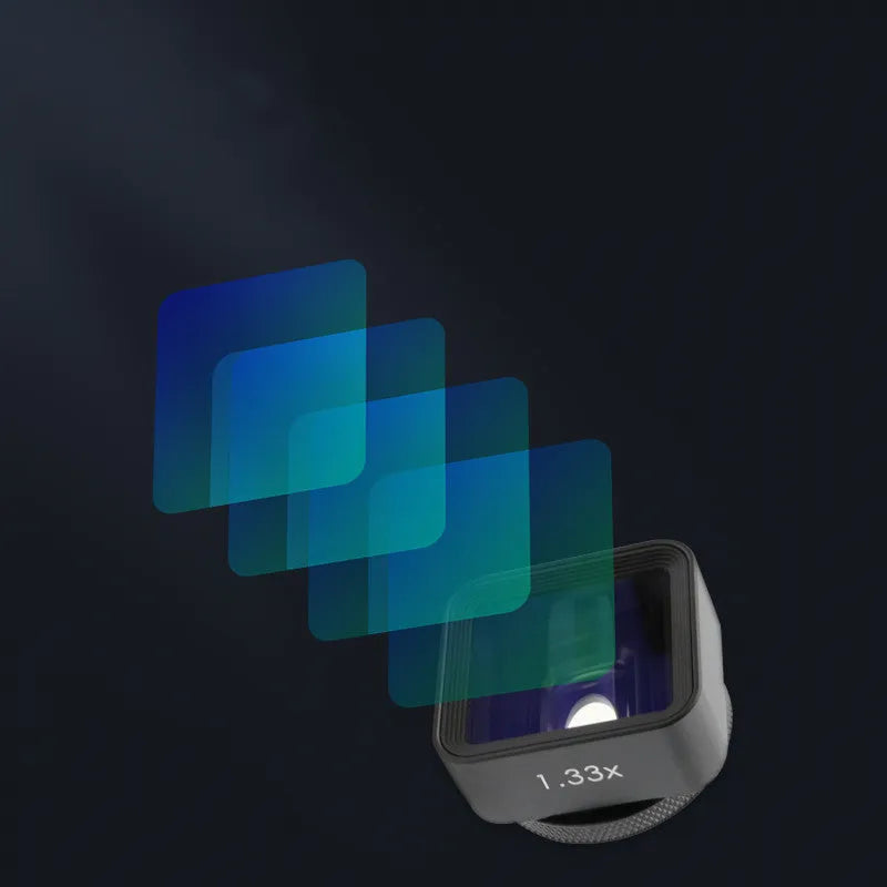 SANYK black mobile phone anamorphic lens with 1.33x magnification for 2.40:1 widescreen video