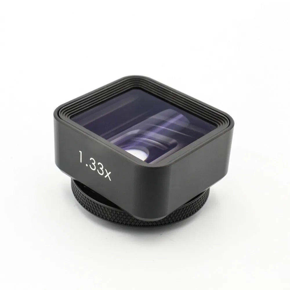 SANYK black mobile phone anamorphic lens with 1.33x magnification for 2.40:1 widescreen video