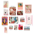 Nordic literary style wallpaper roll showing one of six available decorative designs for bedrooms.