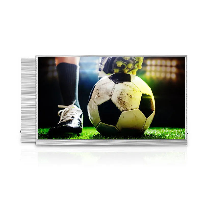 Zeuslap 15-inch portable IPS monitor showing gaming display with HDMI and USB-C cables