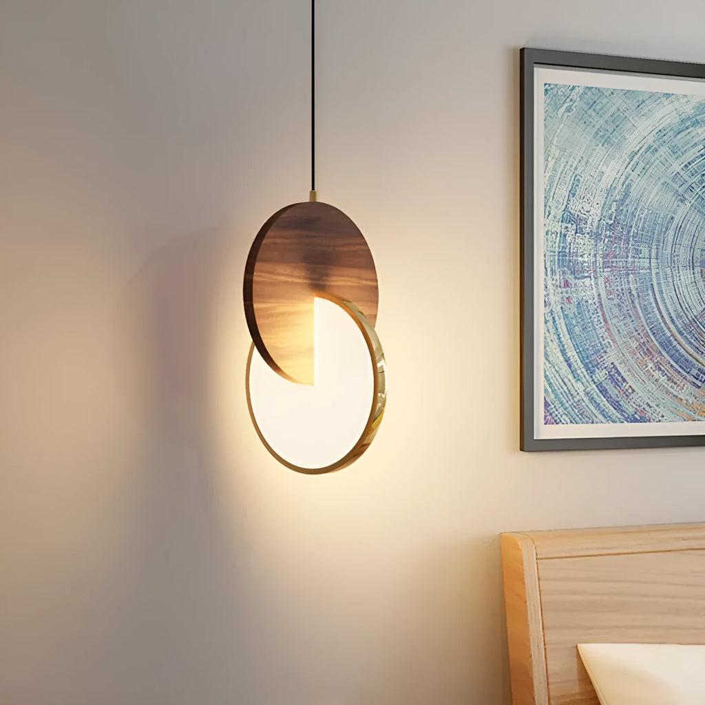 Long-line walnut solid wood wall chandelier with carving details and warm white lighting
