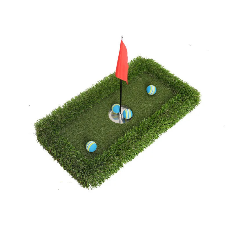 Green golf training mat with PP synthetic grass surface and EVA base in various size options