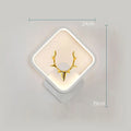 Deer antler wall lamp with remote control in round white or diamond black designs
