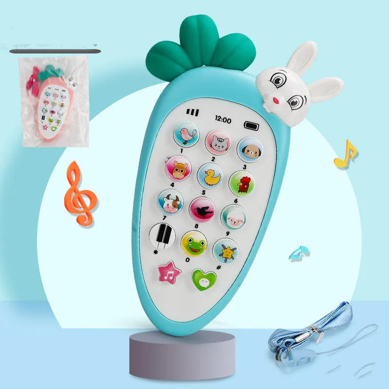 Baby electronic simulation phone toy in bright colours with educational buttons
