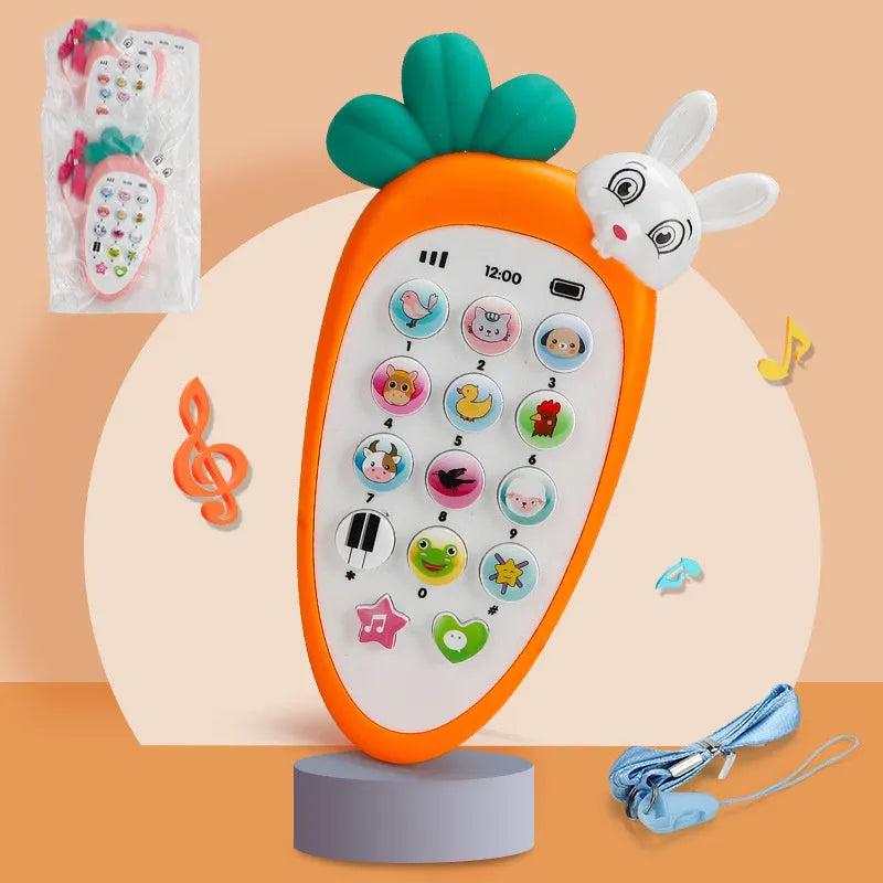 Baby electronic simulation phone toy in bright colours with educational buttons