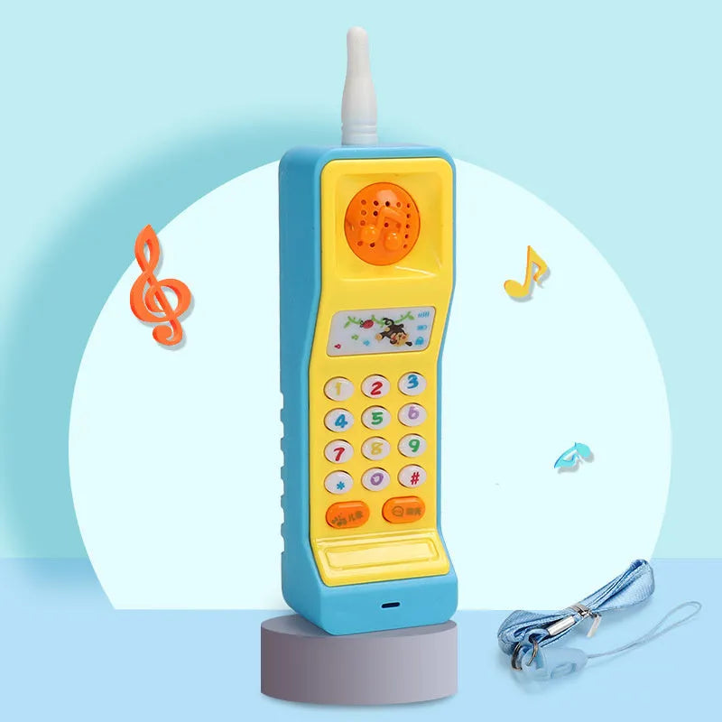 Baby electronic simulation phone toy in bright colours with educational buttons