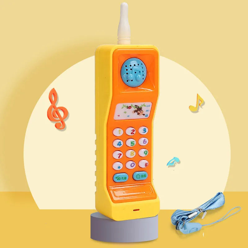 Baby electronic simulation phone toy in bright colours with educational buttons