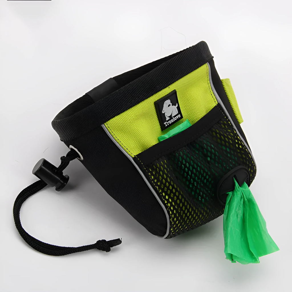 Orange dog training waist bag with adjustable belt and removable waste compartment