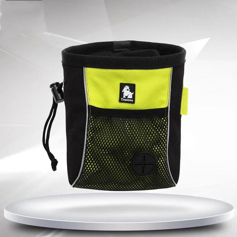 Orange dog training waist bag with adjustable belt and removable waste compartment