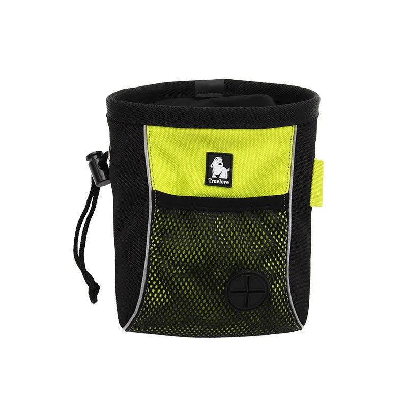 Orange dog training waist bag with adjustable belt and removable waste compartment