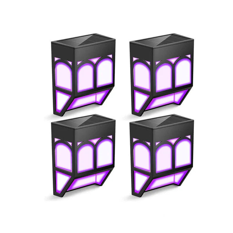 Solar wall lamp for outdoor courtyard and garden lighting with five colour modes