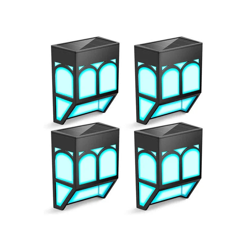 Solar wall lamp for outdoor courtyard and garden lighting with five colour modes