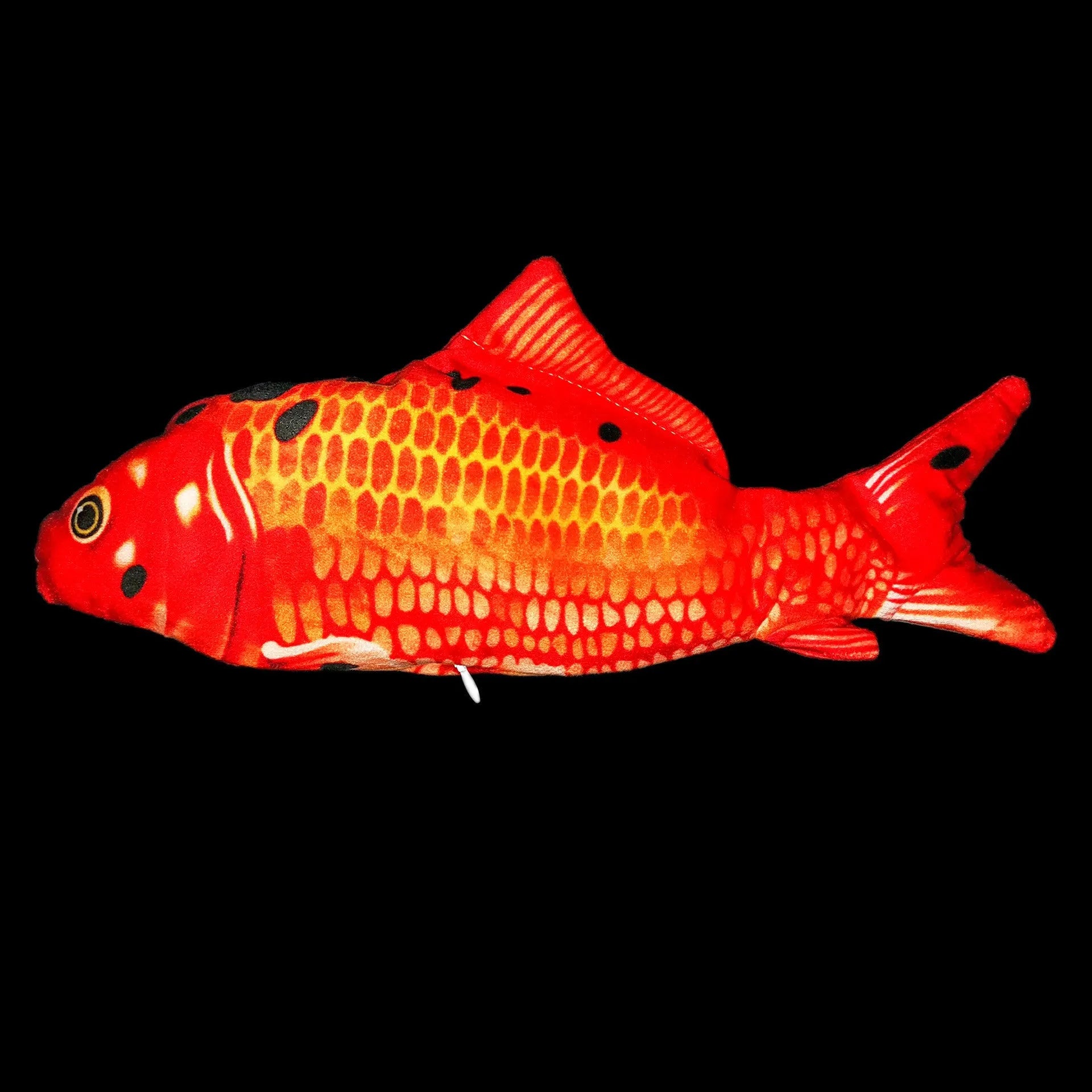 Multicolour electronic fish cat toy measuring 30cm with USB charging cable