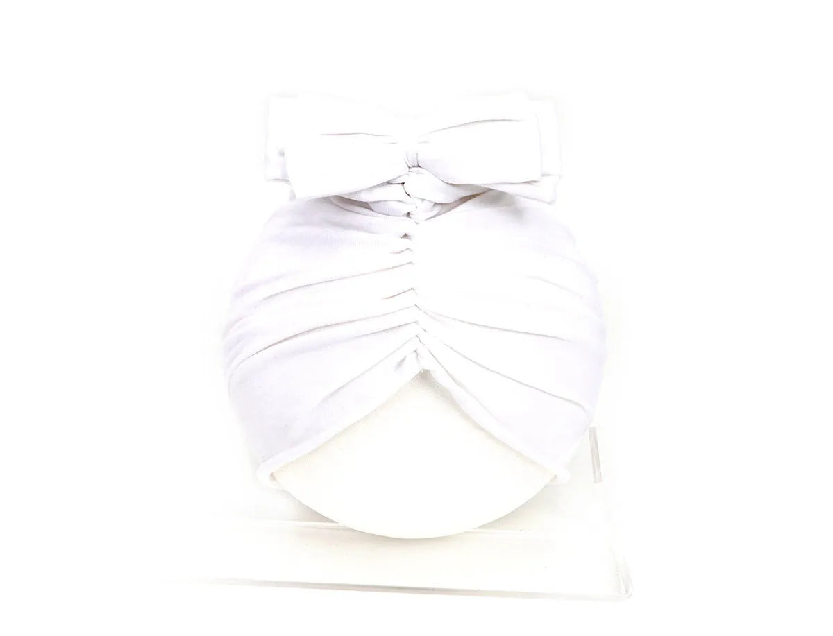 Soft knitted acrylic baby girl turban hat in various colours fitting 0-28 months