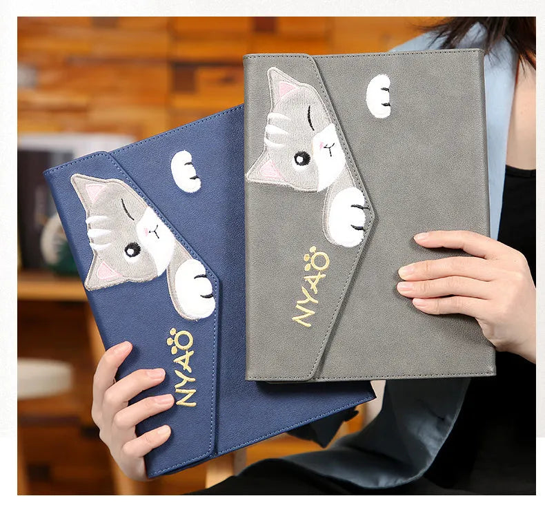 Cartoon compatible tablet cover for iPad Pro 11 in dark green with suction design