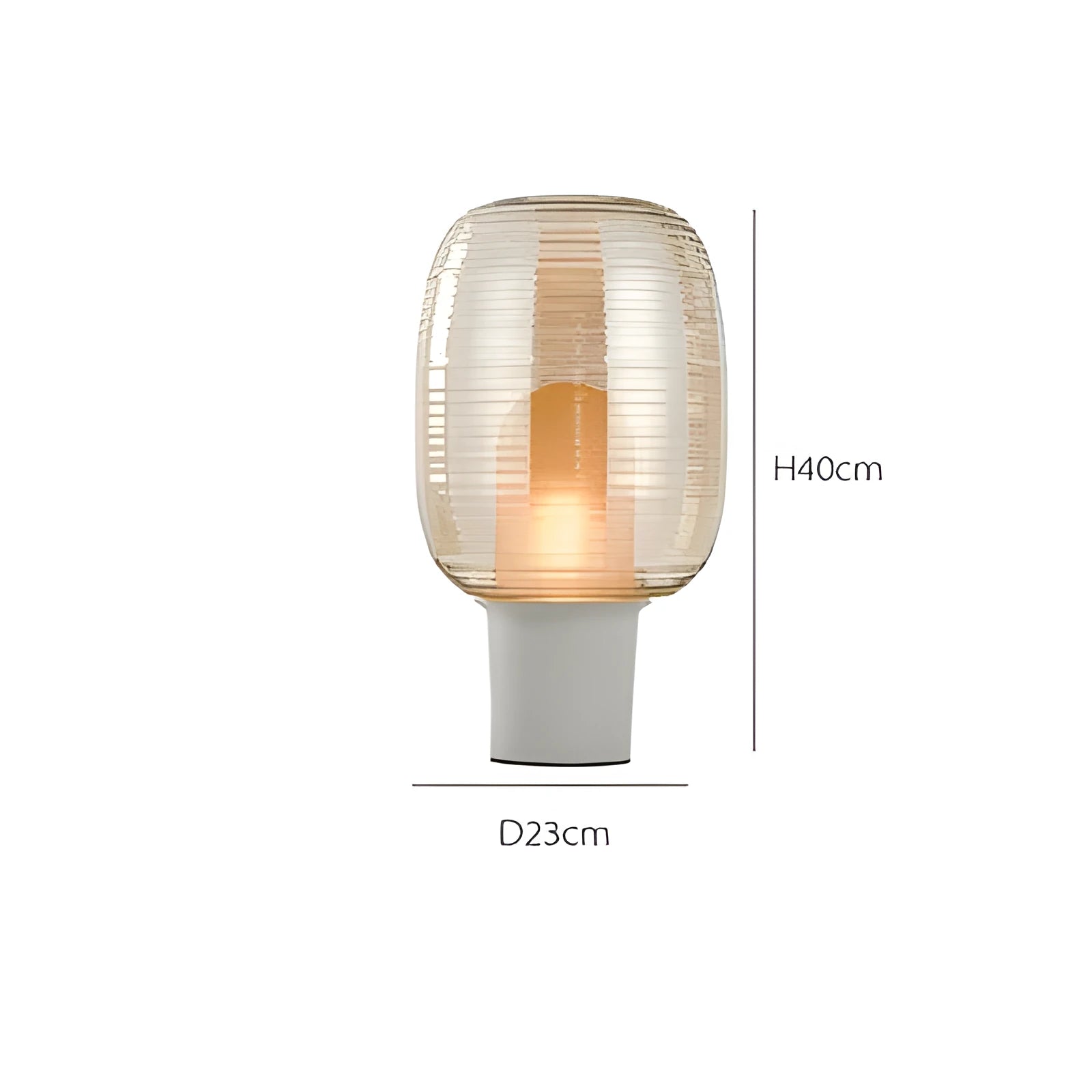 Glass table lamp with Nordic design in cognac or smoky grey colour with LED light source
