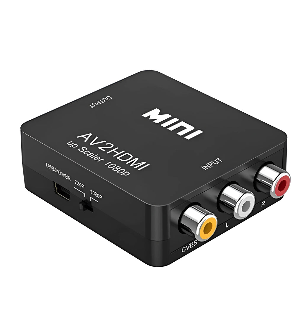 Black and white AV to HDMI converter cable with 0.5 metre length for 1080P TV line connection