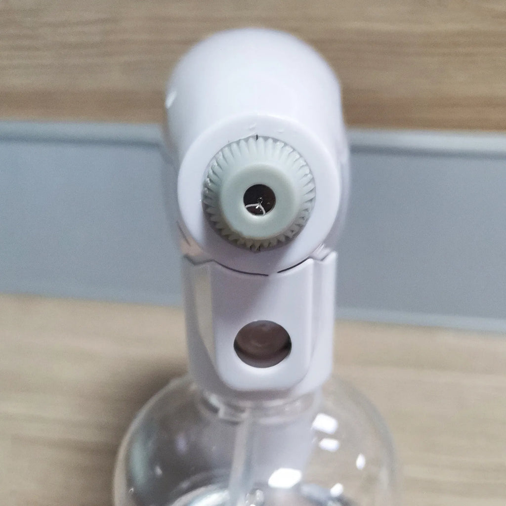 White handheld wireless electric spray disinfection gun with anti-blocking nozzle and USB-C charging port