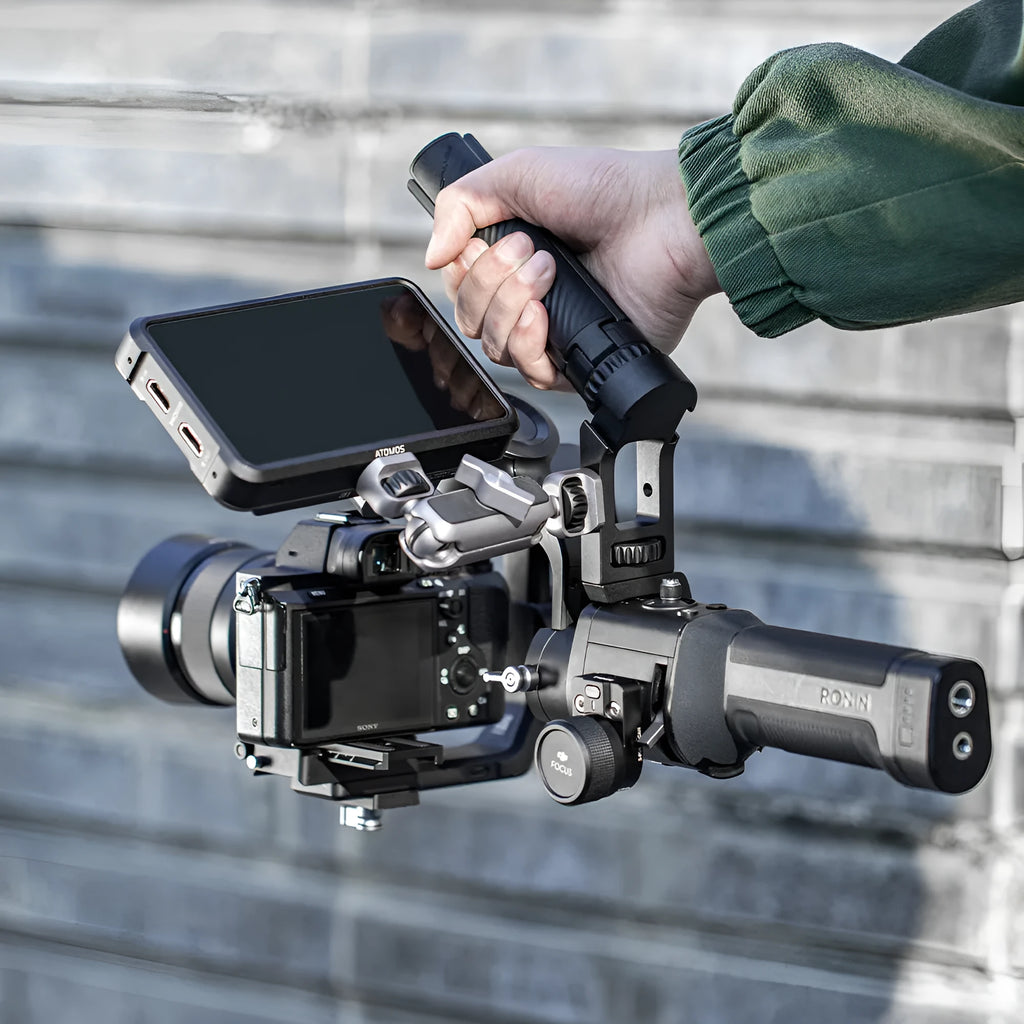Aluminium alloy PGYTECH mount for DJI Ronin gimbal with cold shoe and 1/4-inch thread accessory interfaces
