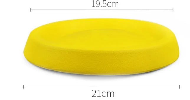 Yellow EVA dog throwing toy for training and bonding activities