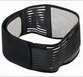 Self-heating magnetic waist protection belt in black and beige colours with elastic cloth construction