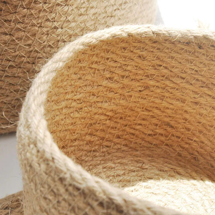 Japanese linen fabric storage basket with cover for bedroom underwear organisation in three sizes
