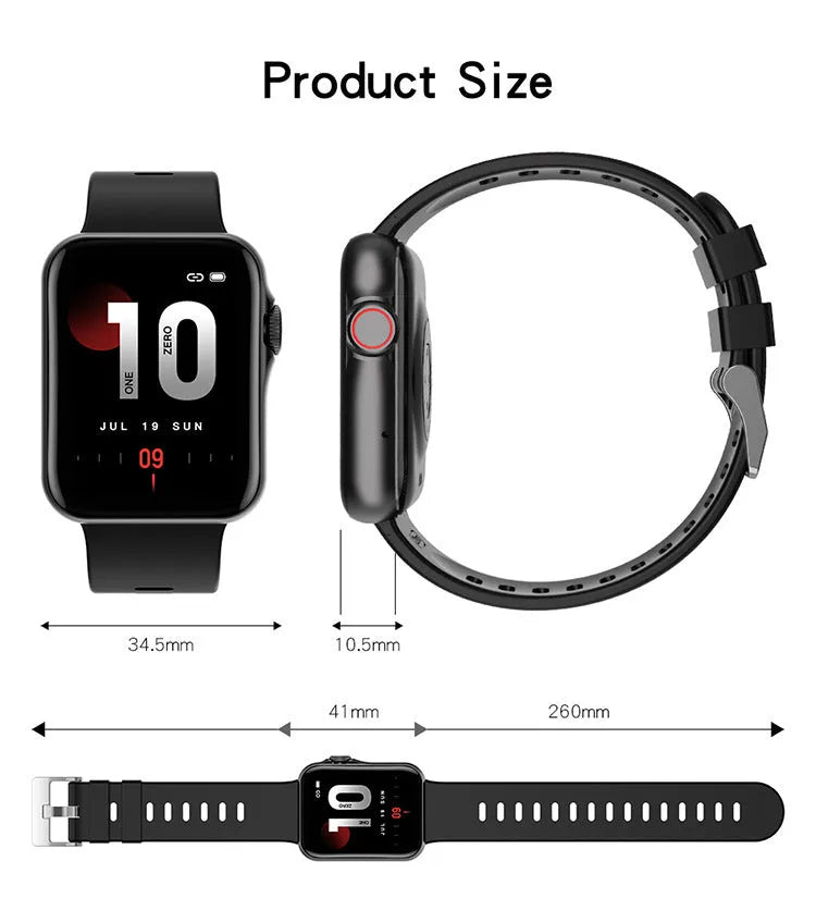 D06 smart watch with 1.6 inch colour screen and liquid silicone strap on a wrist
