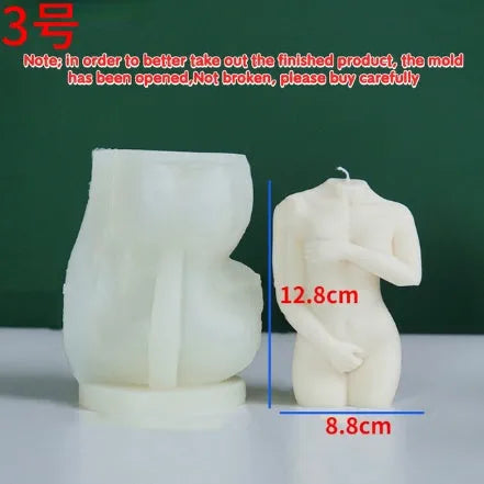 Silicone shy female body candle mould for DIY wax crafts