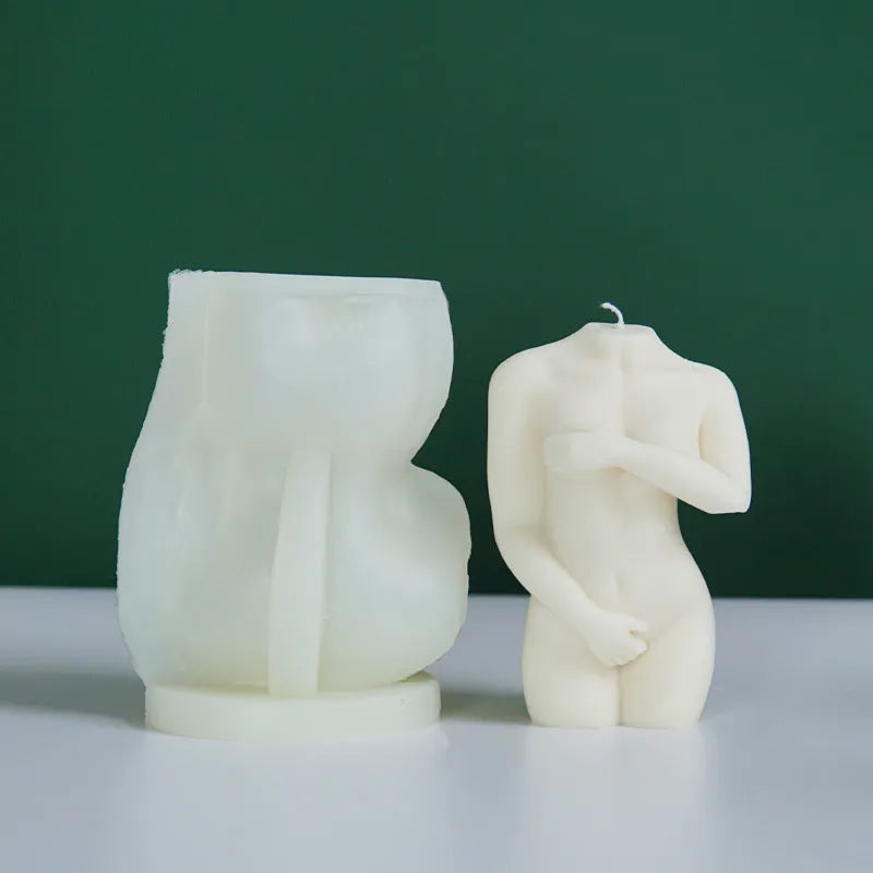 Silicone shy female body candle mould for DIY wax crafts