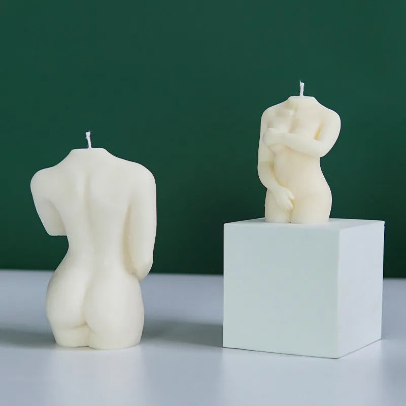 Silicone shy female body candle mould for DIY wax crafts