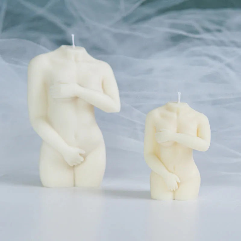 Silicone shy female body candle mould for DIY wax crafts
