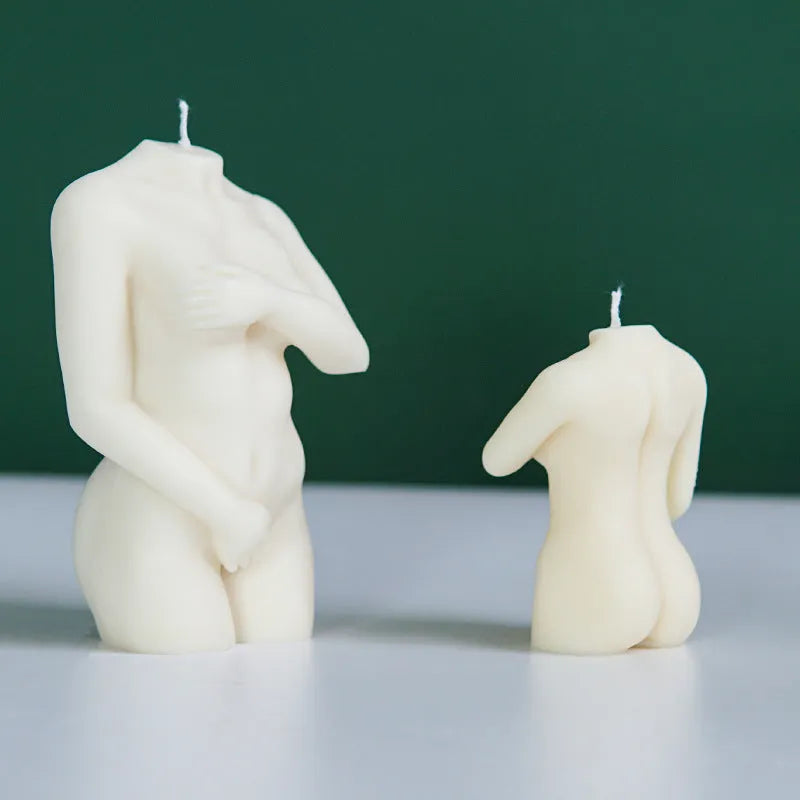 Silicone shy female body candle mould for DIY wax crafts