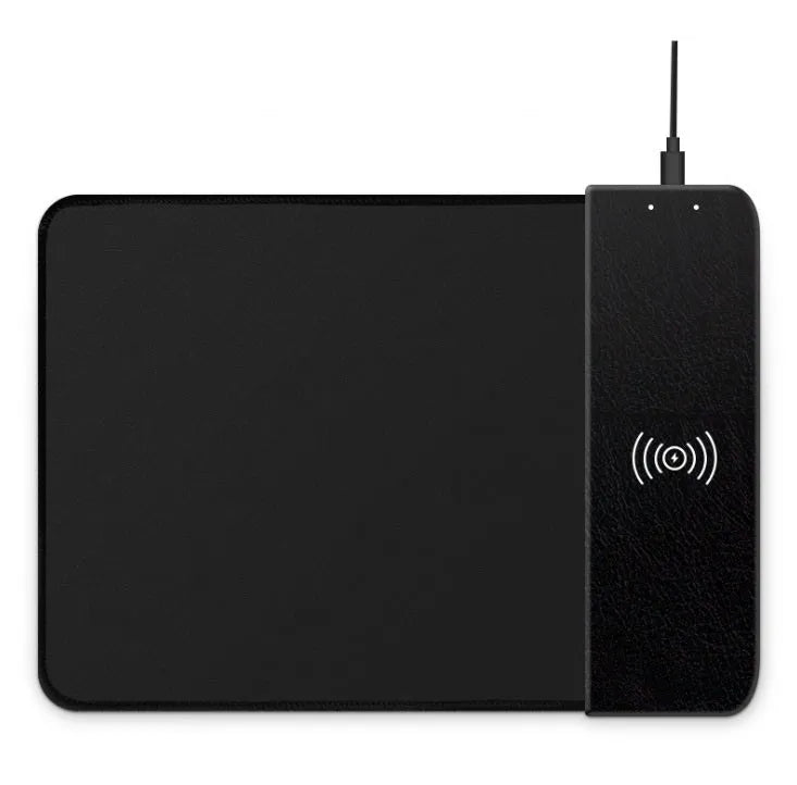 Cute cartoon wireless charging mouse pad with RGB lights on a desk
