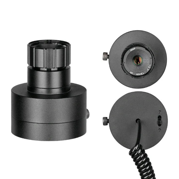 Black digital night vision goggles with 5 inch LCD display and infrared transmitter for 200 metre viewing