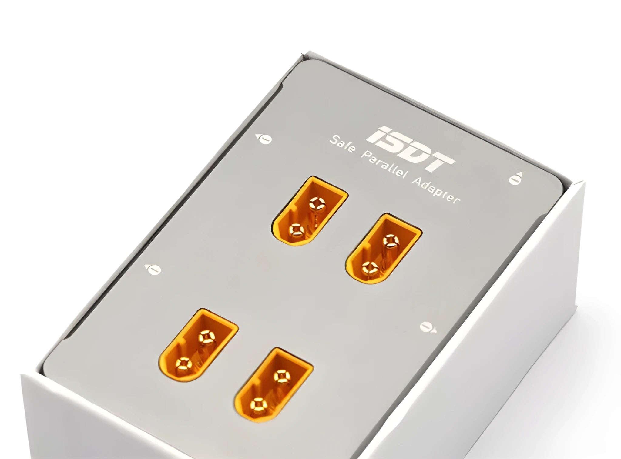 Grey Astor parallel charging board with Type 0 connector for electric toy aircraft batteries