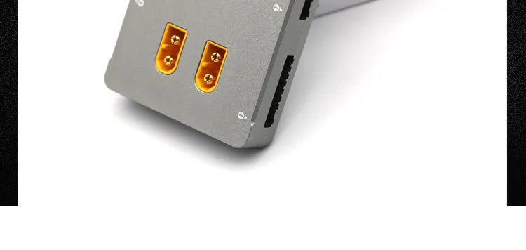 Grey Astor parallel charging board with Type 0 connector for electric toy aircraft batteries