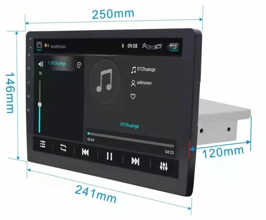 Black 10-inch rotating Android car GPS navigator with TFT screen for GM vehicles